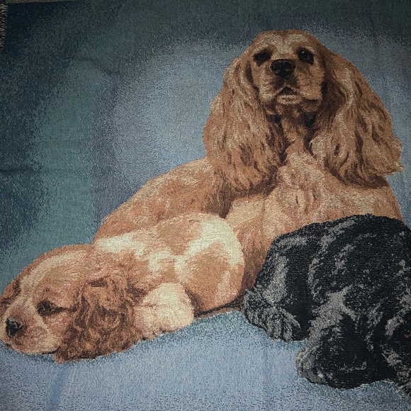 Cocker Spaniel Family Cotton Tapestry Throw Blanket 48”x63” - Picture 5 of 8